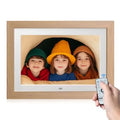 Cadre photo numérique 10,1 pouces en bois avec télécommande
