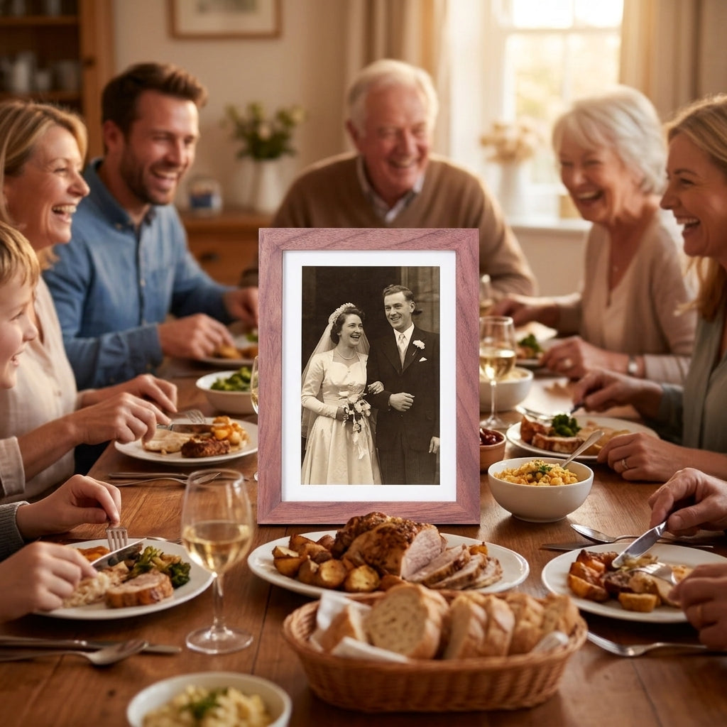 Cadre photo numérique Wi-Fi 7 pouces en bois
