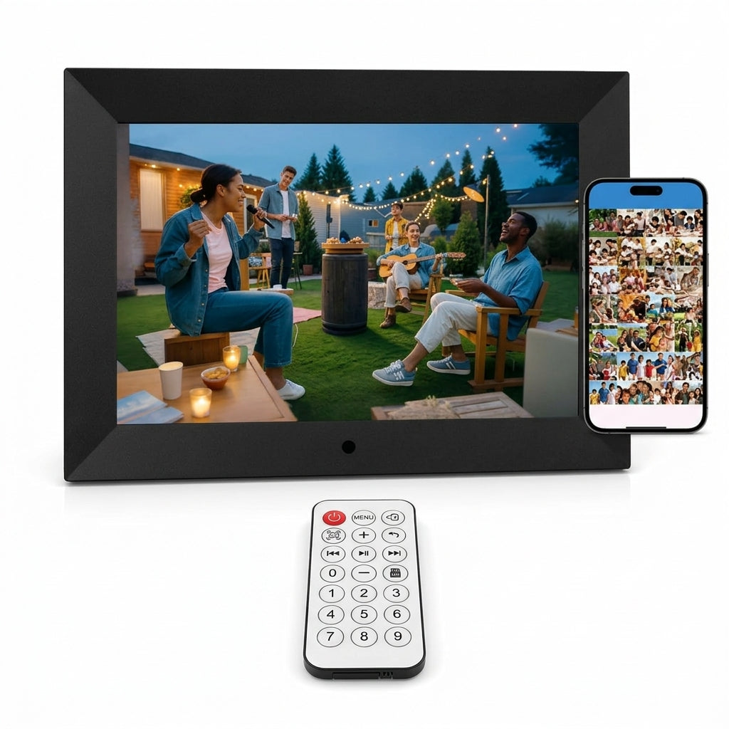Cadre photo numérique Wi-Fi 7 pouces 32 Go avec haut-parleur