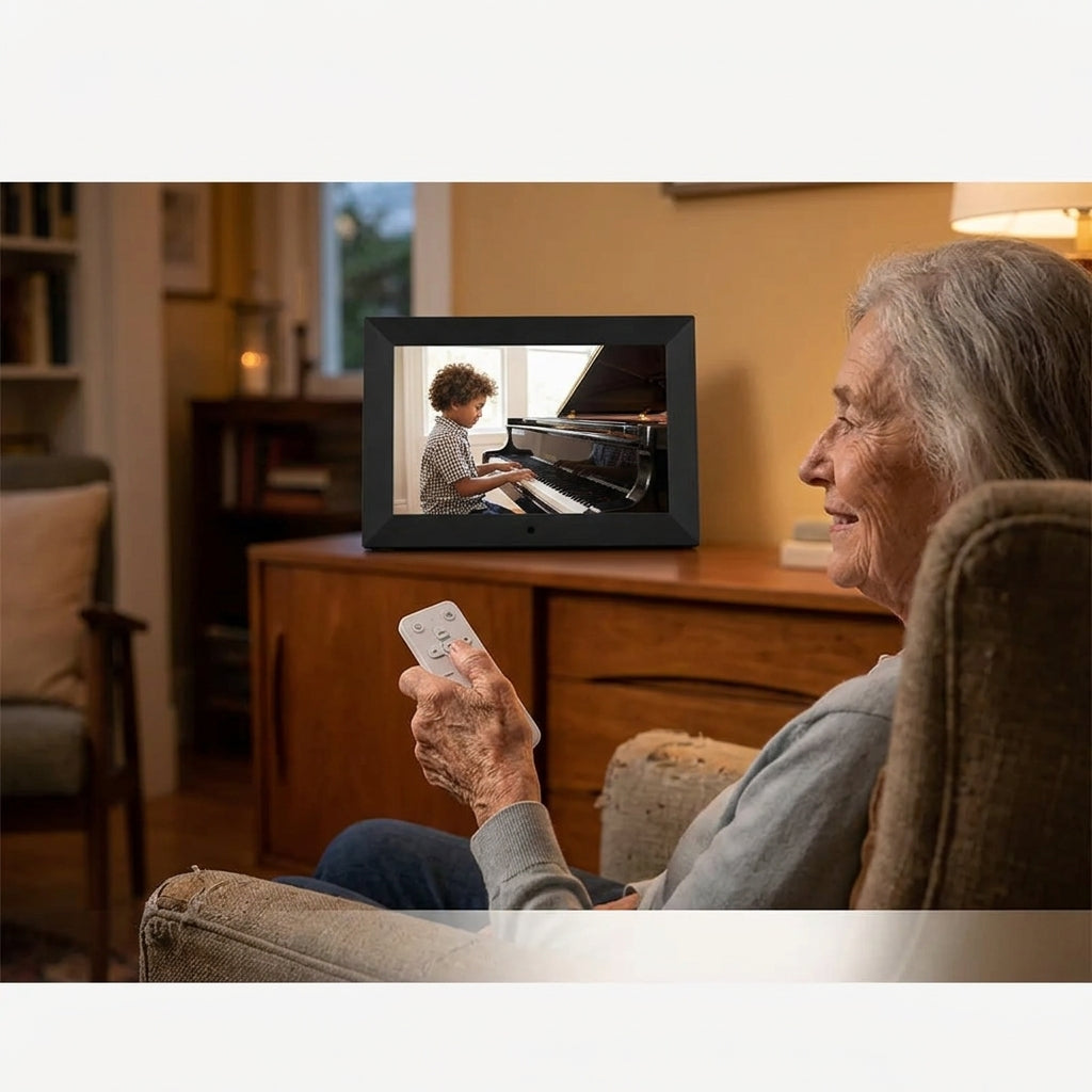 Cadre photo numérique Wi-Fi 7 pouces 32 Go avec haut-parleur