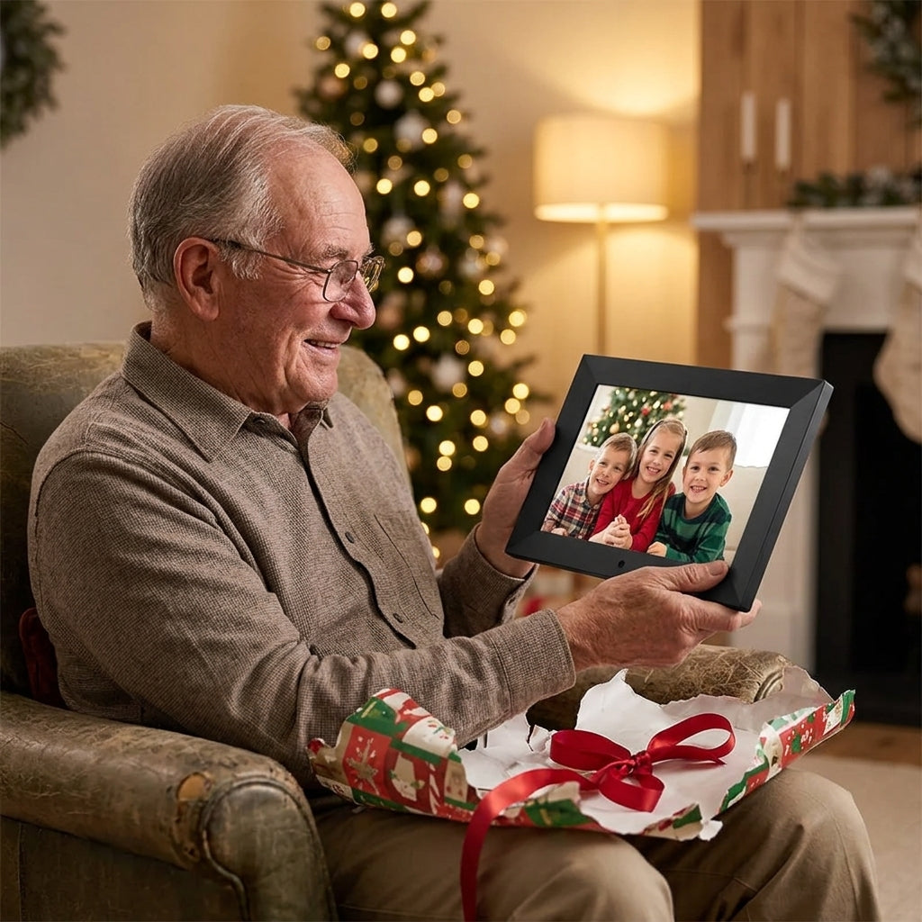 Cadre photo numérique Wi-Fi 7 pouces 32 Go avec haut-parleur